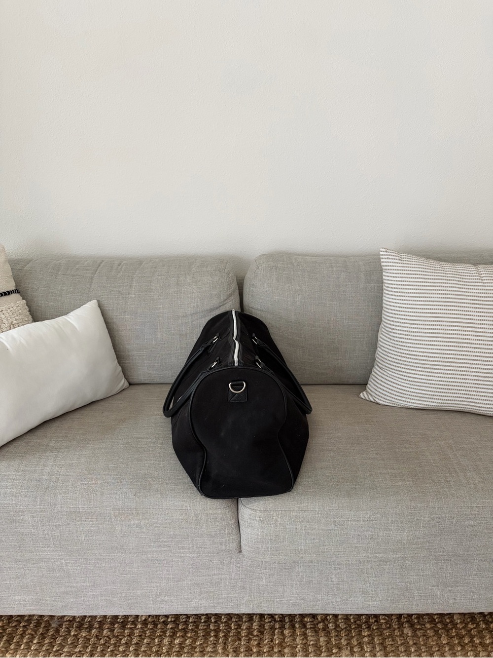 Polo by Ralph Lauren Black Canvas Duffel with White Polo Player Logo - Picture 3 of 5